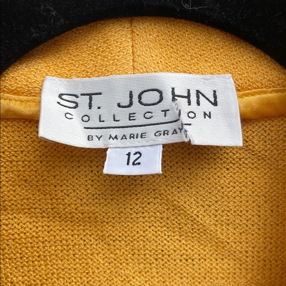 NWT Vintage St. John Marie Gray Santana Knit Jacket Cardigan Wool Orange. - Picture 2 of 14